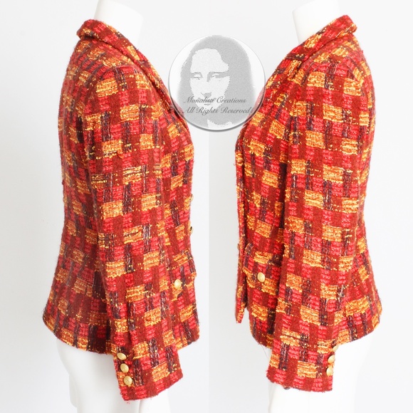 Escada Jacket Blazer Colorful Boucle Wool Mohair Blend Vintage 90s Sz 36 - Picture 6 of 9